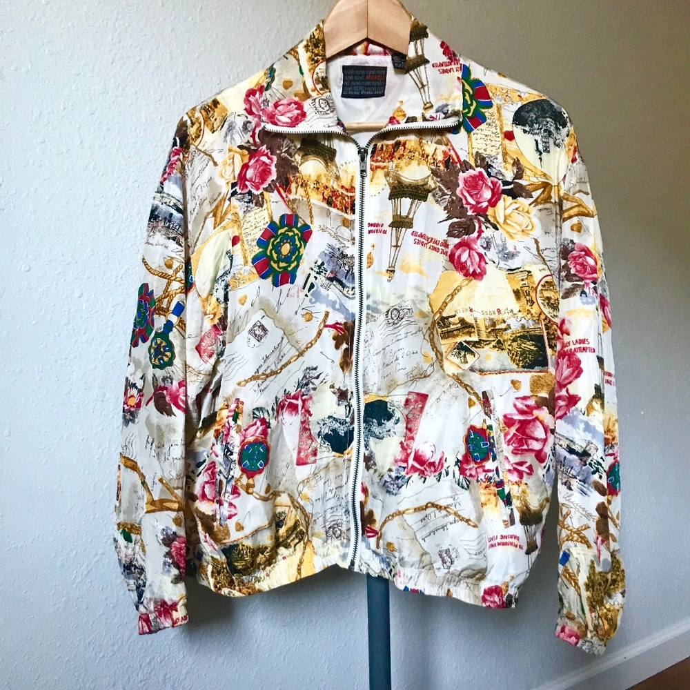 Vintage Mureli La Vie en Rose Floral Bomber